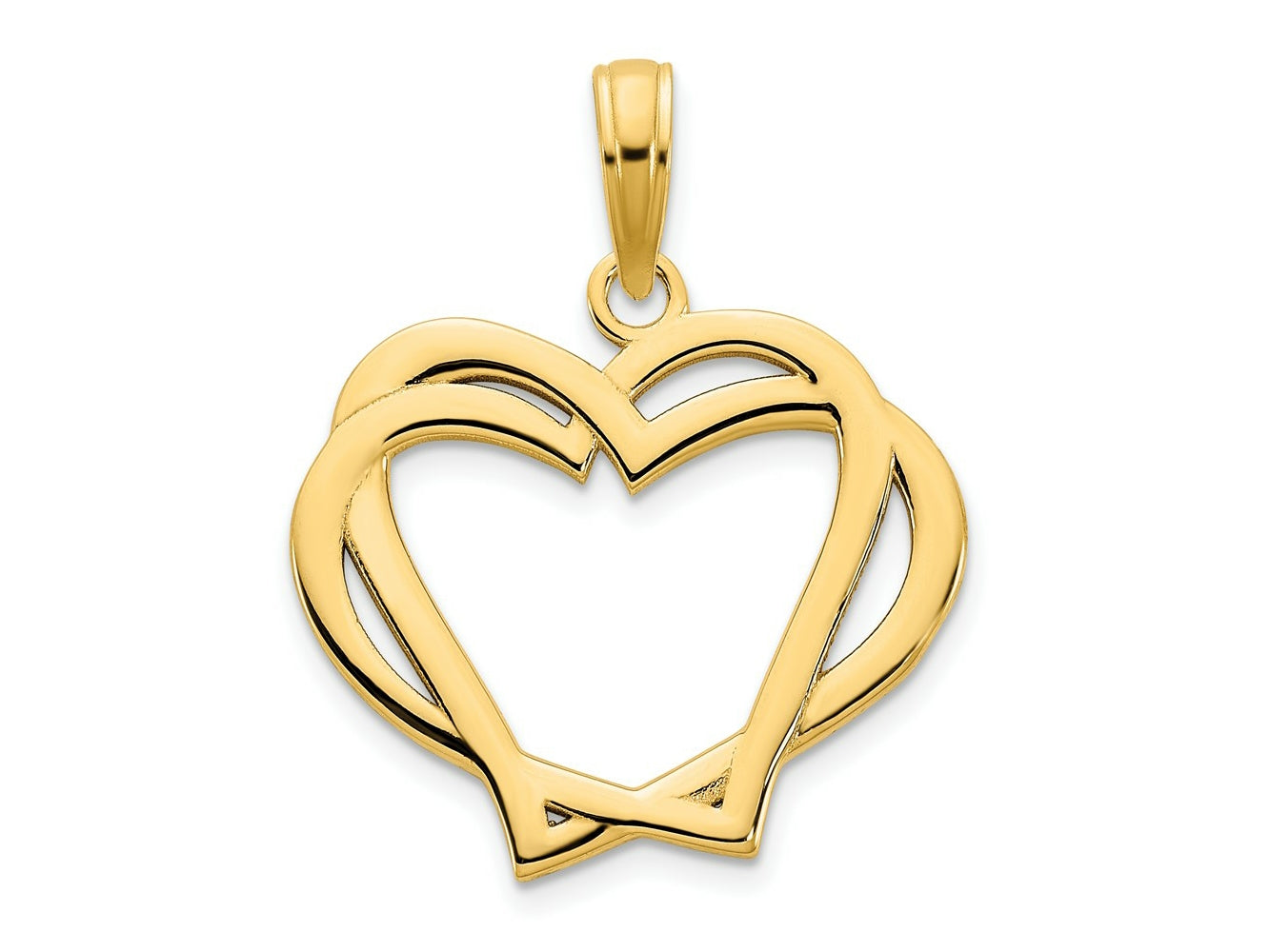 FJC Finejewelers 14 kt Yellow Gold Heart in a Heart Charm 18 mm