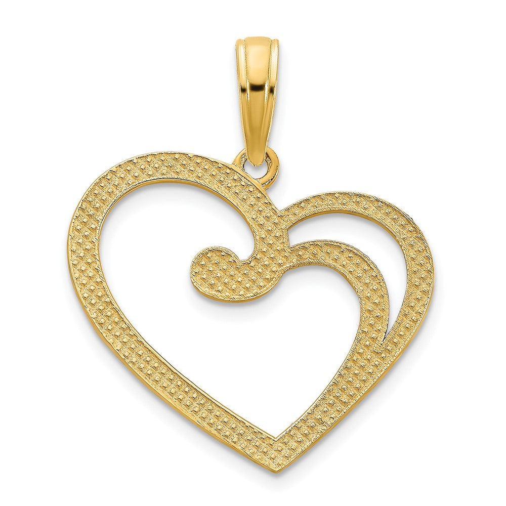 FJC Finejewelers 14 kt Yellow Gold Fancy Open Heart Charm 18 mm