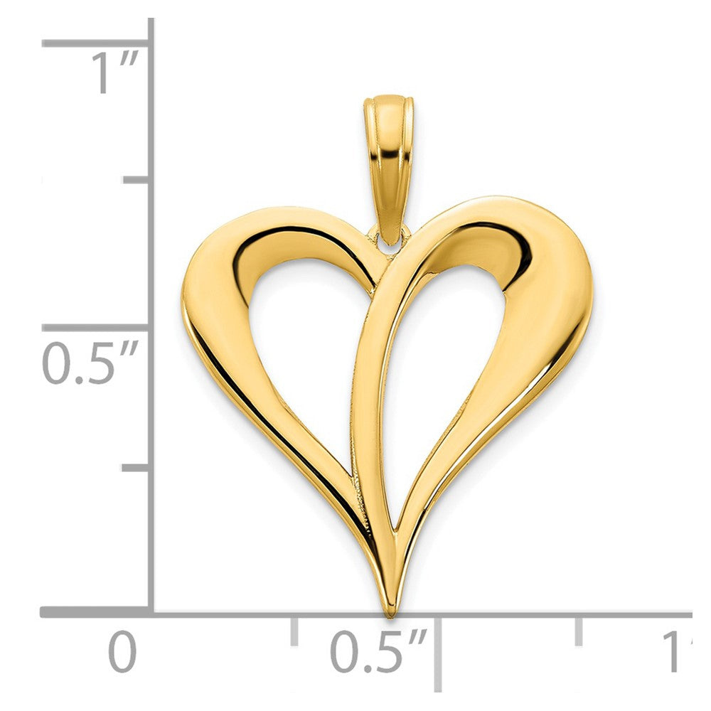 FJC Finejewelers 14 kt Yellow Gold Open Heart Charm 17 mm
