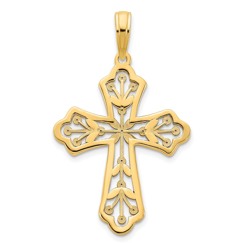 FJC Finejewelers 14 kt Yellow Gold Fancy Cross Charm 30 x 18 mm