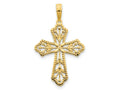 FJC Finejewelers 14 kt Yellow Gold Fancy Cross Charm 30 x 18 mm