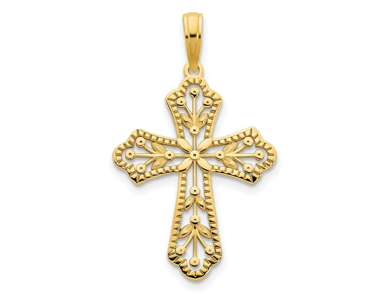 FJC Finejewelers 14 kt Yellow Gold Fancy Cross Charm 30 x 18 mm