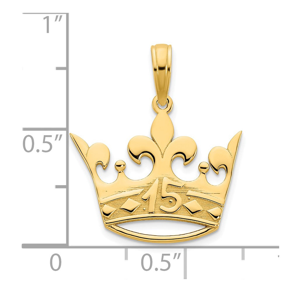 FJC Finejewelers 14 kt Yellow Gold 15 Crown Charm 17 mm