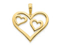FJC Finejewelers 14 kt Yellow Gold Heart in a Heart Charm 20 mm