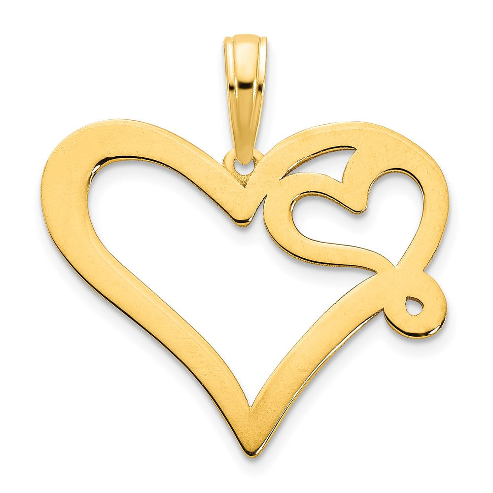 FJC Finejewelers 14 kt Yellow Gold Heart in a Heart Charm 21 mm