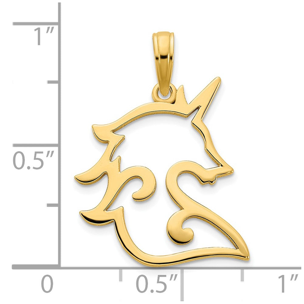FJC Finejewelers 14 kt Yellow Gold Unicorn Charm 25 x 17 mm