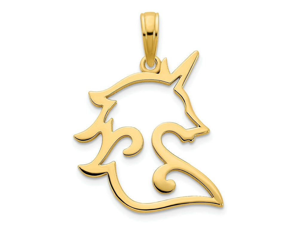 FJC Finejewelers 14 kt Yellow Gold Unicorn Charm 25 x 17 mm