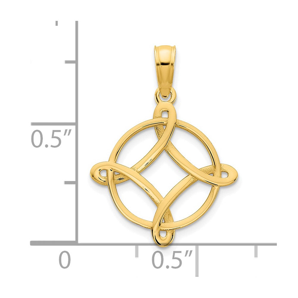 FJC Finejewelers 14 kt Yellow Gold Fancy Design Charm 16 mm