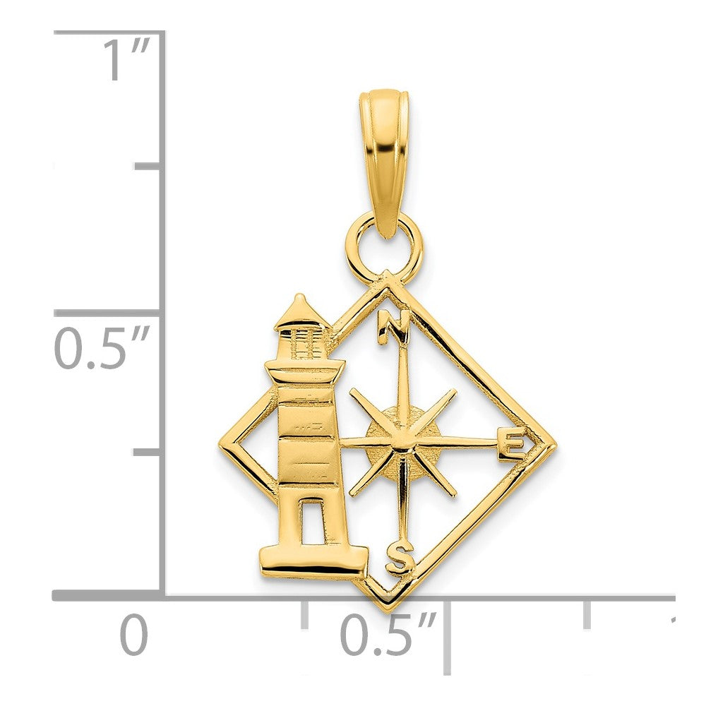 FJC Finejewelers 14 kt Yellow Gold Lighthouse Compass Charm 15 mm