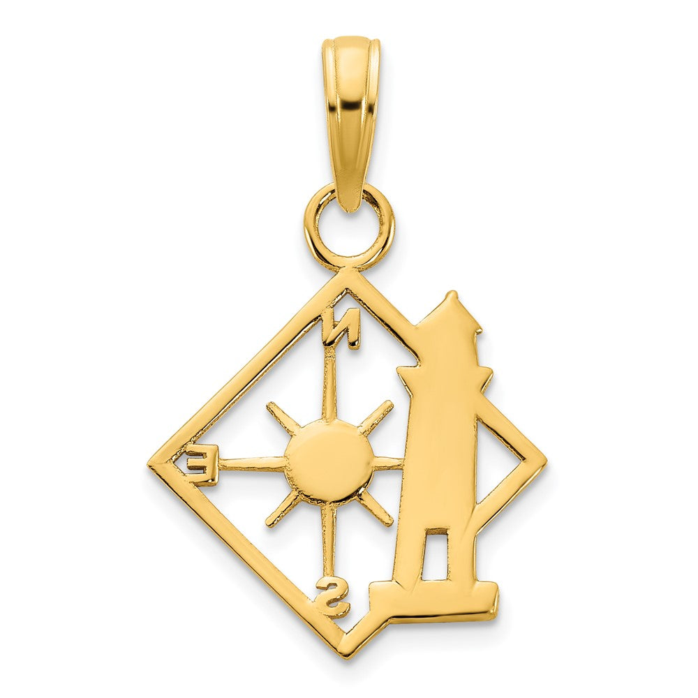 FJC Finejewelers 14 kt Yellow Gold Lighthouse Compass Charm 15 mm