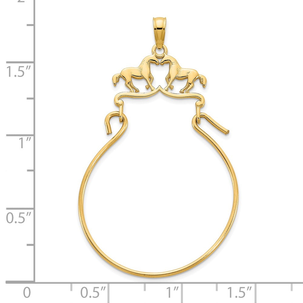 FJC Finejewelers 14 kt Yellow Gold Horse Charm Holder Charm 15 mm