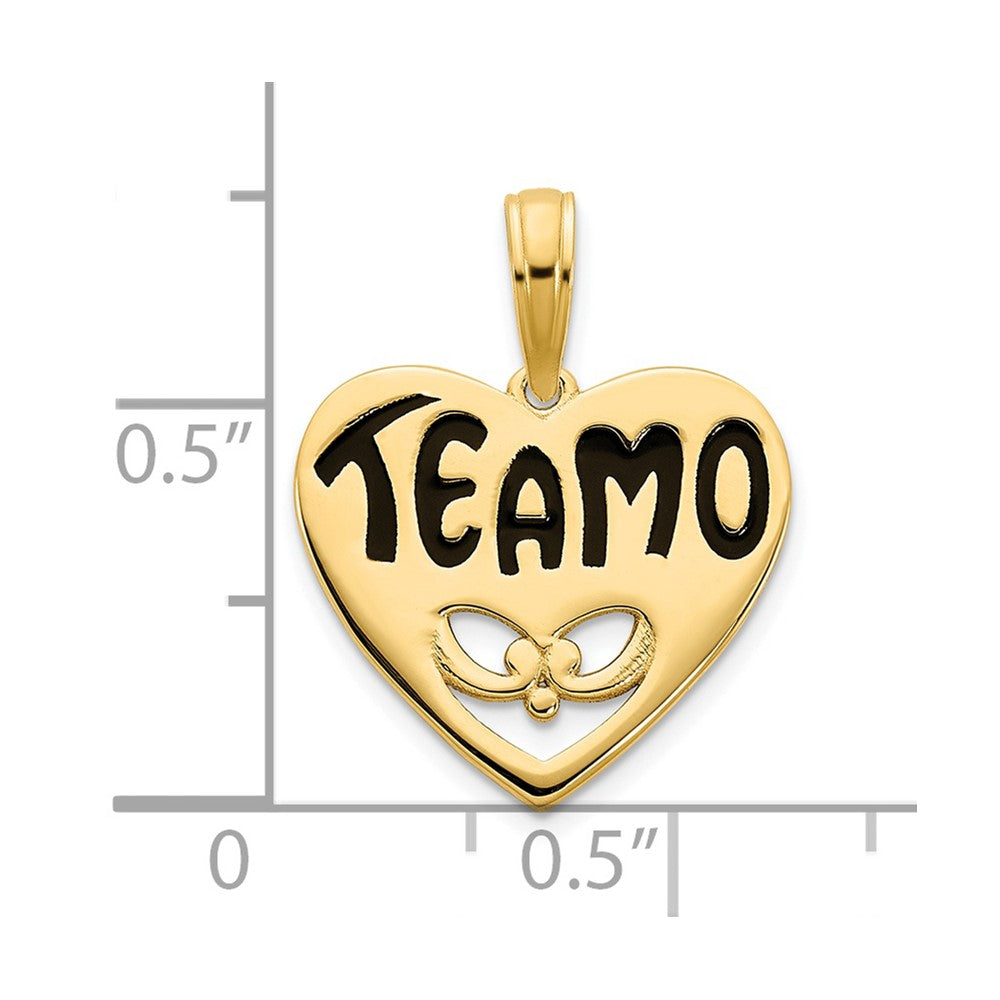 FJC Finejewelers 14 kt Yellow Gold Epoxy Te amo Heart Charm 15 mm