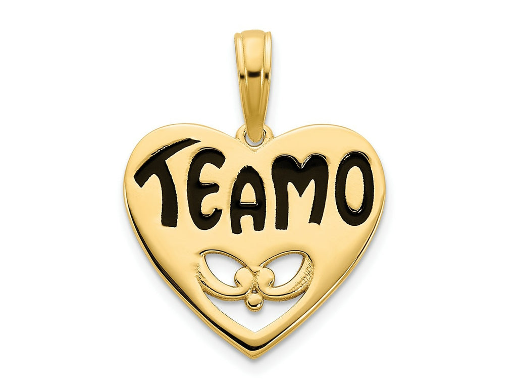 FJC Finejewelers 14 kt Yellow Gold Epoxy Te amo Heart Charm 15 mm