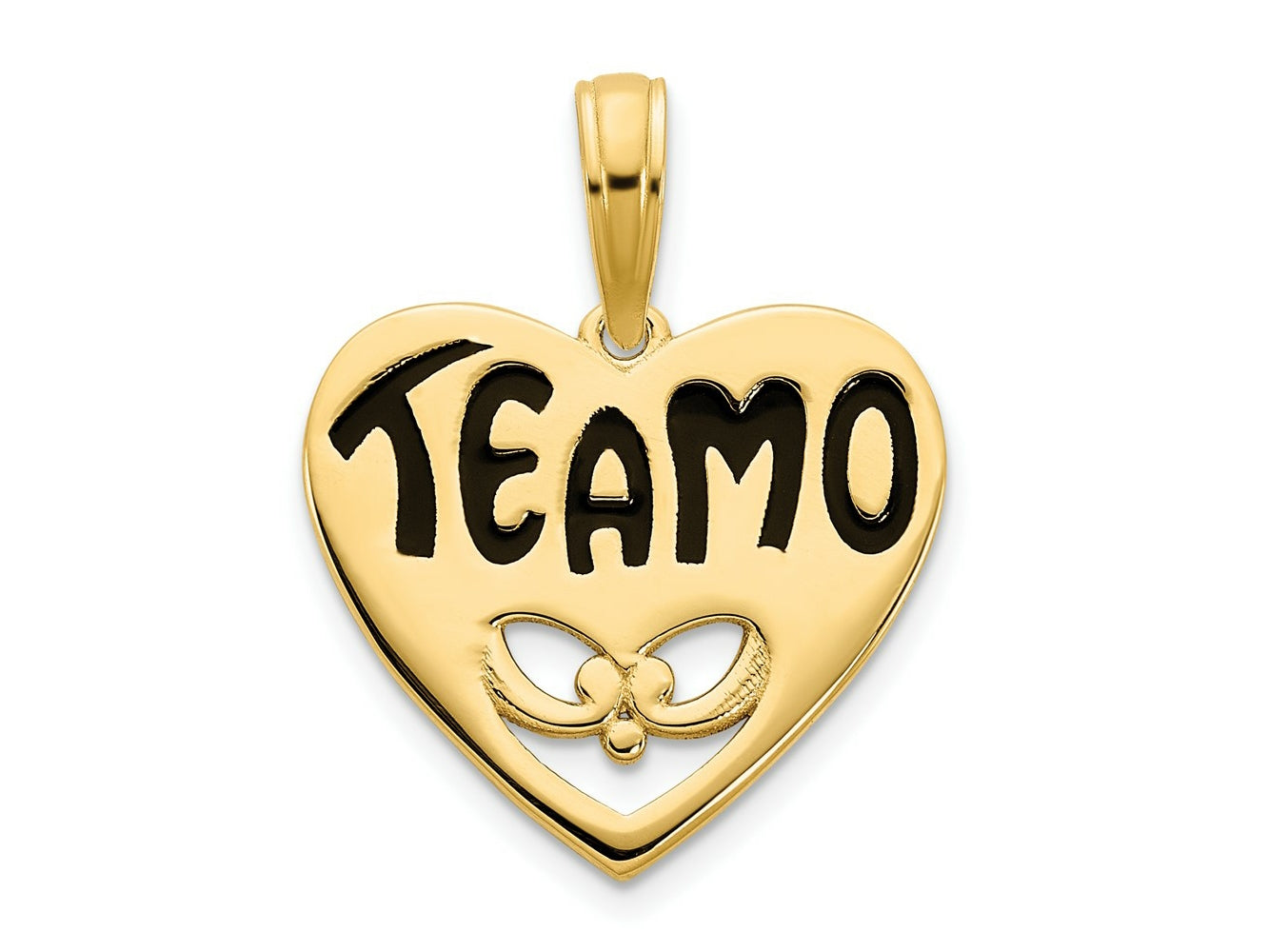 FJC Finejewelers 14 kt Yellow Gold Epoxy Te amo Heart Charm 15 mm