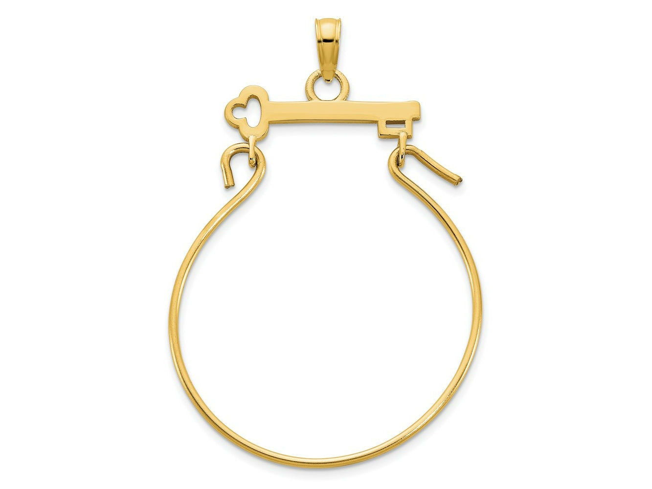 FJC Finejewelers 14 kt Yellow Gold Key Charm Holder Charm 16 mm