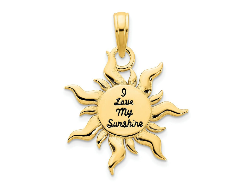 FJC Finejewelers 14 kt Yellow Gold Epoxy I LOVE MY SUNSHINE Sun Charm 26 x 18 mm