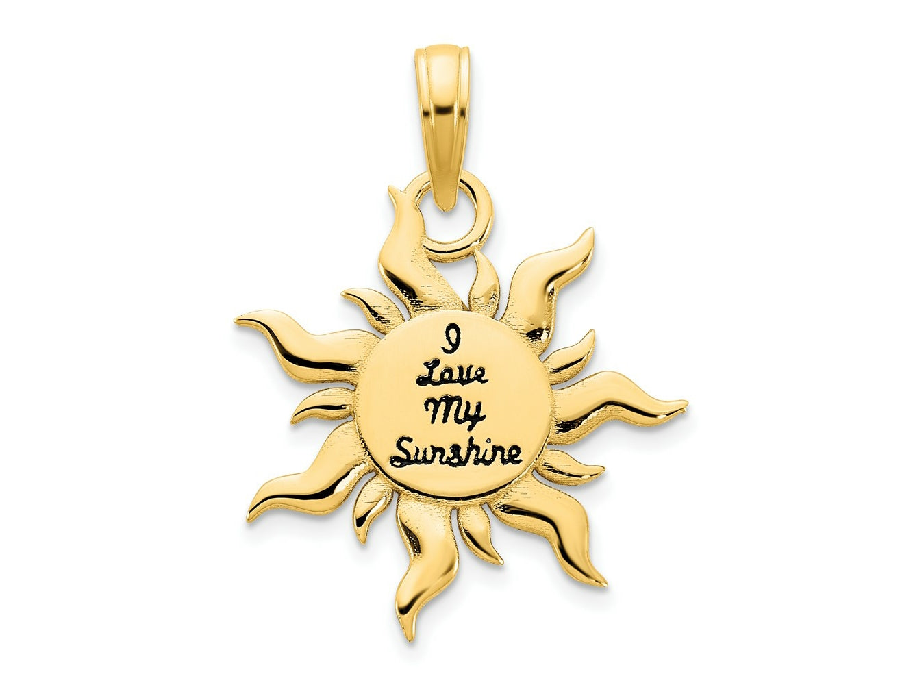 FJC Finejewelers 14 kt Yellow Gold Epoxy I LOVE MY SUNSHINE Sun Charm 26 x 18 mm