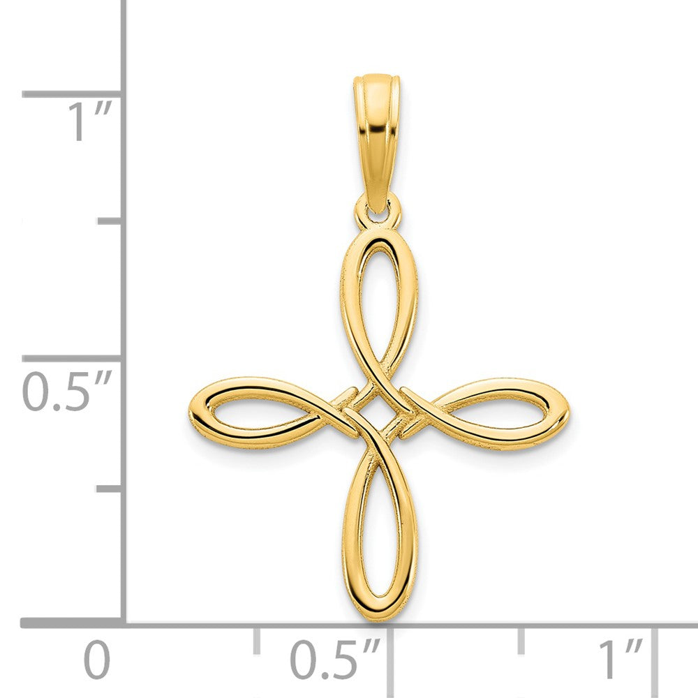 FJC Finejewelers 14 kt Yellow Gold Fancy Cross Charm 21 x 18 mm