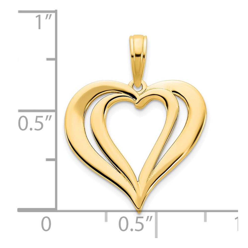 FJC Finejewelers 14 kt Yellow Gold Fancy Heart Charm 17 mm