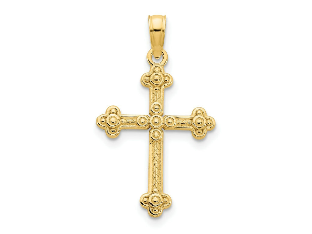 FJC Finejewelers 14 kt Yellow Gold Fancy Cross Charm 26 x 14 mm