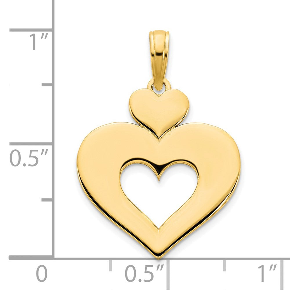 FJC Finejewelers 14 kt Yellow Gold Cut Out Heart Charm 17 mm