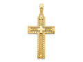 FJC Finejewelers 14 kt Yellow Gold Fancy Sandblasted Cross Charm 15 mm
