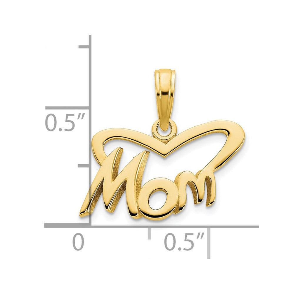FJC Finejewelers 14 kt Yellow Gold MOM Heart Charm 16 mm