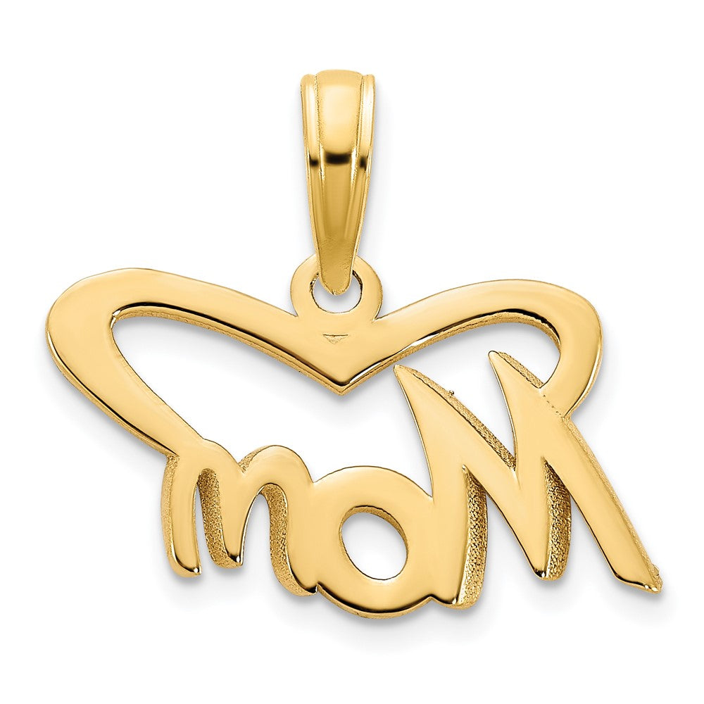 FJC Finejewelers 14 kt Yellow Gold MOM Heart Charm 16 mm