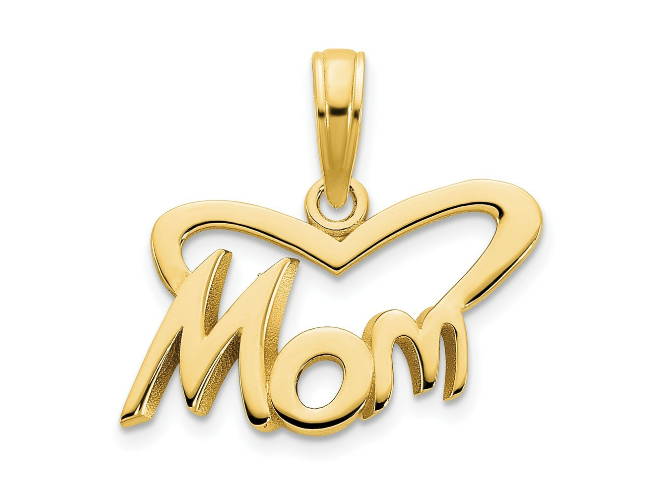 FJC Finejewelers 14 kt Yellow Gold MOM Heart Charm 16 mm