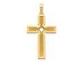 FJC Finejewelers 14 kt Yellow Gold Polished and Satin Cross Charm 35 x 17 mm