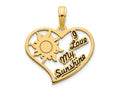 FJC Finejewelers 14 kt Yellow Gold Epoxy I Love My Sunshine Heart Charm 18 mm