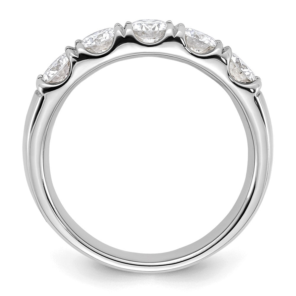 FJC Finejewelers 14 kt White Gold 1ct. 5 Stone G H I True Light Moissanite Band 4 mm