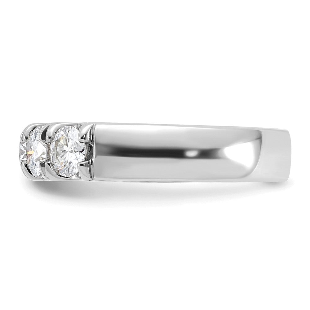 FJC Finejewelers 14 kt White Gold 1ct. 5 Stone G H I True Light Moissanite Band 4 mm