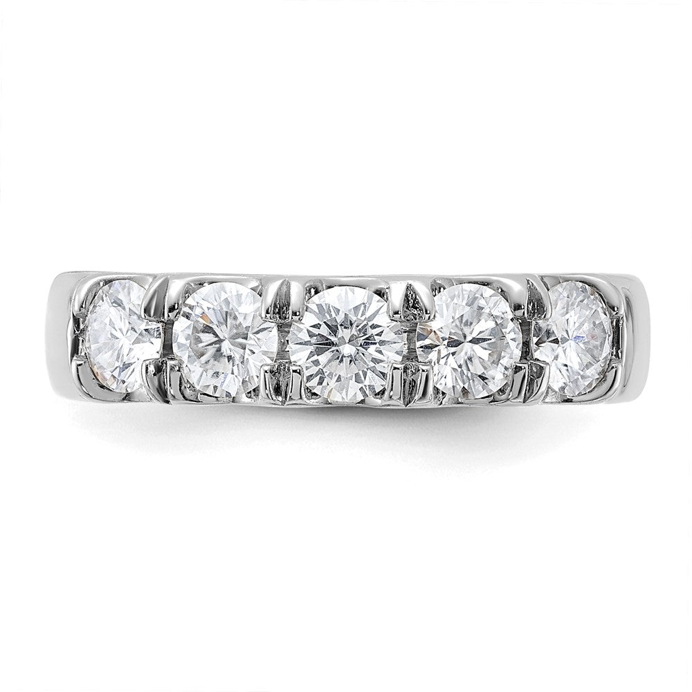 FJC Finejewelers 14 kt White Gold 1ct. 5 Stone G H I True Light Moissanite Band 4 mm