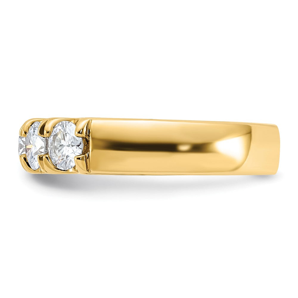 FJC Finejewelers 14 kt Yellow Gold 1ct. 5 Stone D E F Pure Light Moissanite Band 4 mm