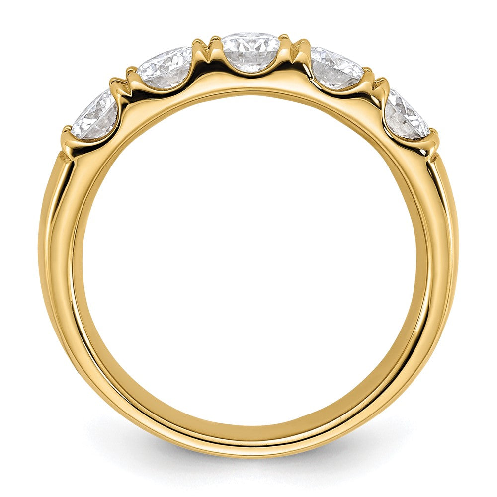 FJC Finejewelers 14 kt Yellow Gold 1ct. 5 Stone G H I True Light Moissanite Band 4 mm