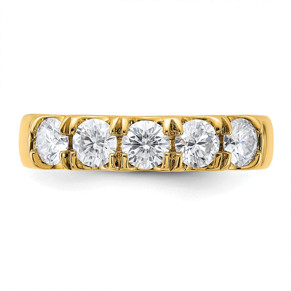 FJC Finejewelers 14 kt Yellow Gold 1ct. 5 Stone G H I True Light Moissanite Band 4 mm