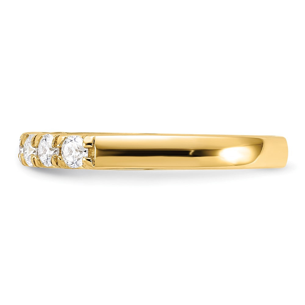 FJC Finejewelers 14 kt Yellow Gold 7 Stone G H I True Light Moissanite Band 2 mm