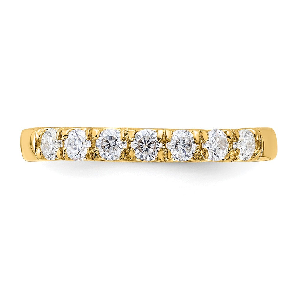 FJC Finejewelers 14 kt Yellow Gold 7 Stone G H I True Light Moissanite Band 2 mm