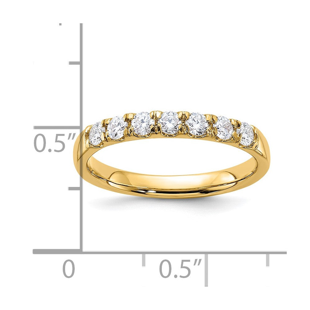 FJC Finejewelers 14 kt Yellow Gold 7 Stone G H I True Light Moissanite Band 2 mm
