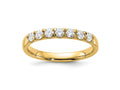 FJC Finejewelers 14 kt Yellow Gold 7 Stone G H I True Light Moissanite Band 2 mm