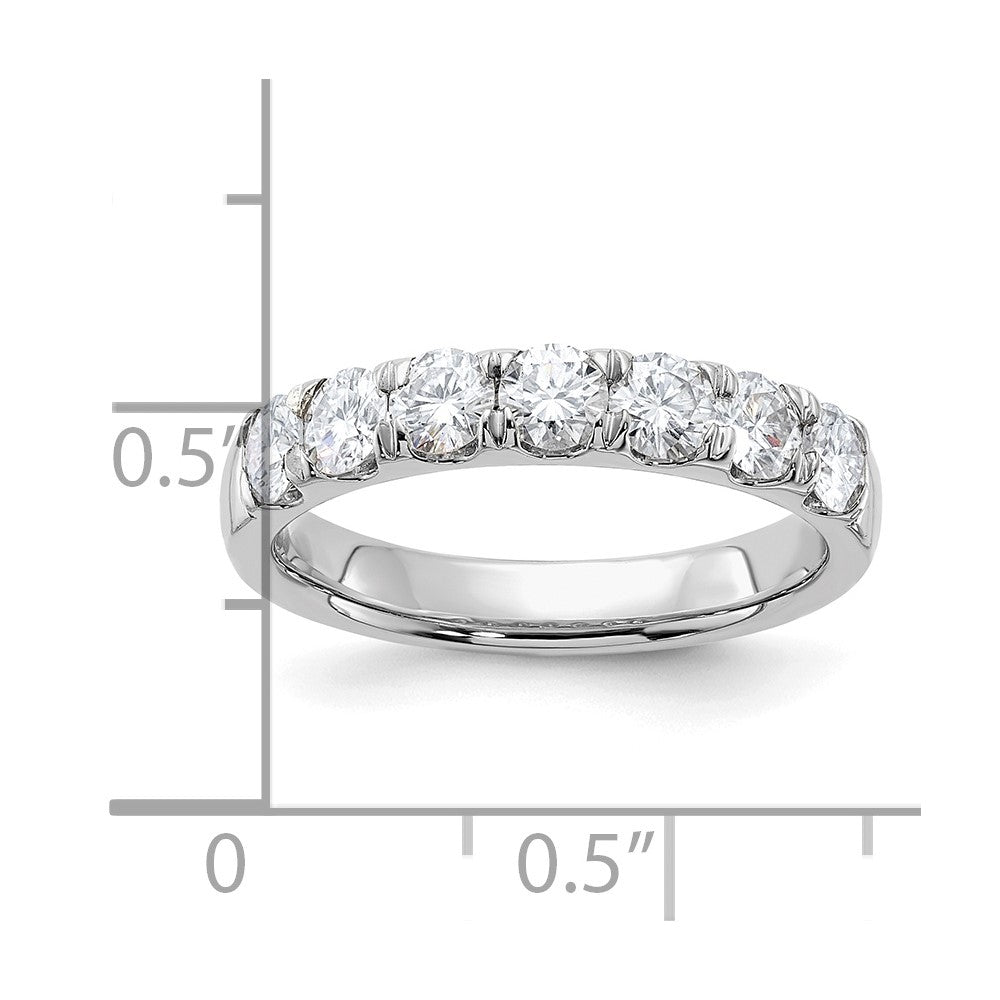 FJC Finejewelers 14 kt White Gold 1 ct 7 Stone G H I True Light Moissanite Band 3 mm