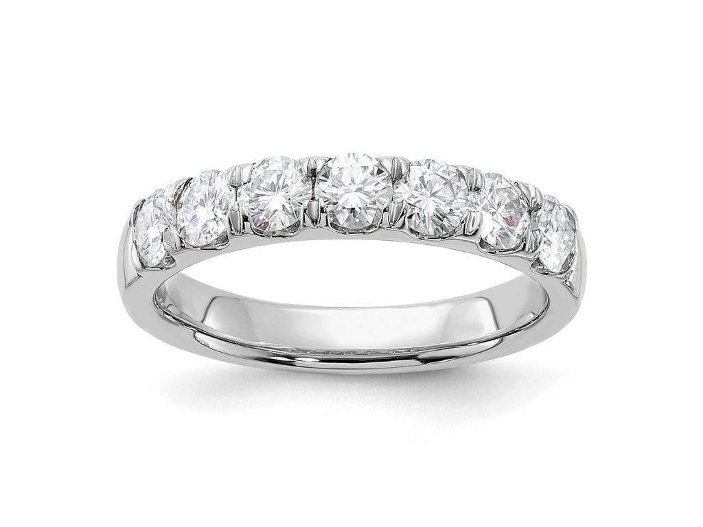 FJC Finejewelers 14 kt White Gold 1 ct 7 Stone G H I True Light Moissanite Band 3 mm