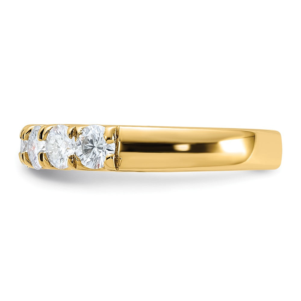 FJC Finejewelers 14 kt Yellow Gold 1 ct 7 Stone D E F Pure Light Moissanite Band 3 mm