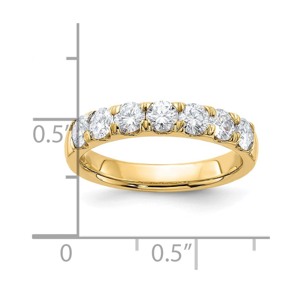 FJC Finejewelers 14 kt Yellow Gold 1ct. 7 Stone G H I True Light Moissanite Band 3 mm
