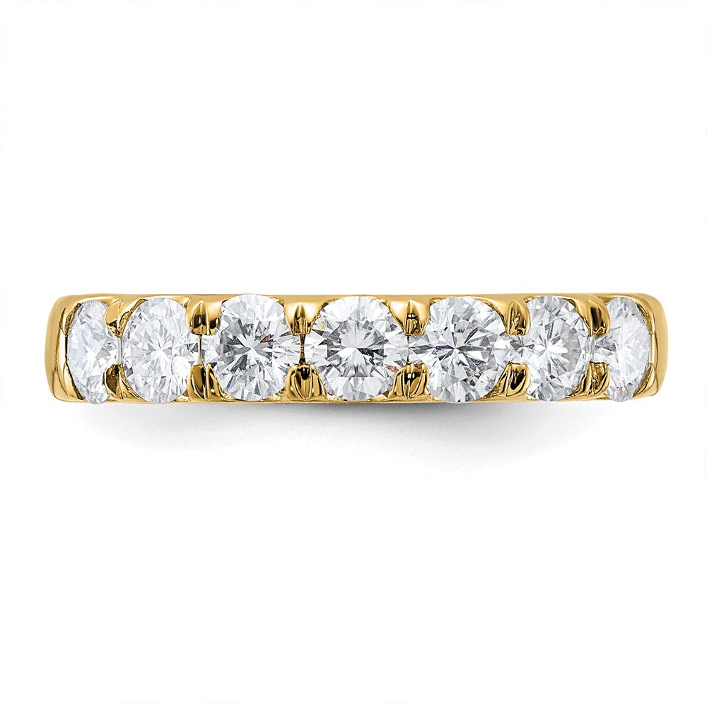 FJC Finejewelers 14 kt Yellow Gold 1ct. 7 Stone G H I True Light Moissanite Band 3 mm