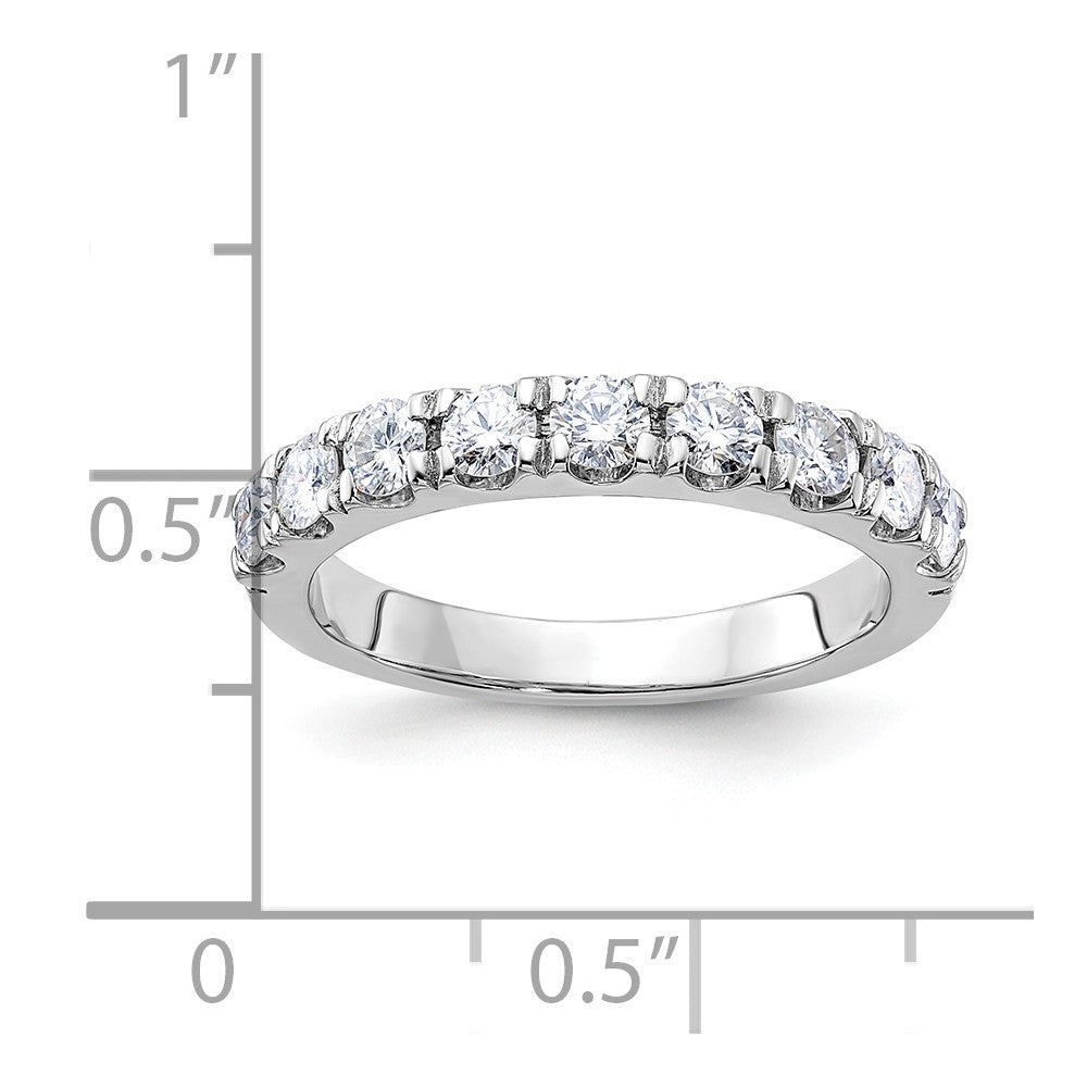 FJC Finejewelers 14 kt White Gold 1/2 ct 9 Stone G H I True Light Moissanite Band 2 mm