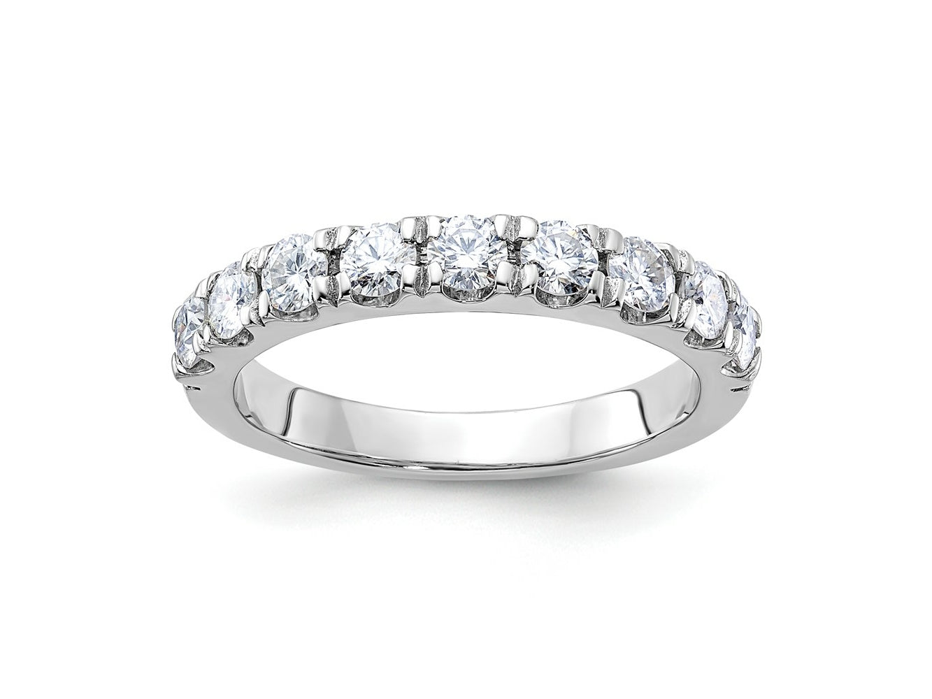 FJC Finejewelers 14 kt White Gold 1/2 ct 9 Stone G H I True Light Moissanite Band 2 mm