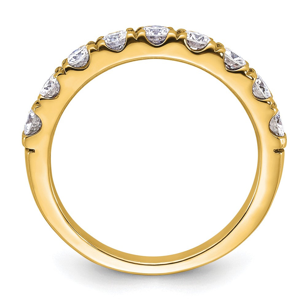 FJC Finejewelers 14 kt Yellow Gold 1/2 ct 9 Stone G H I True Light Moissanite Band 2 mm