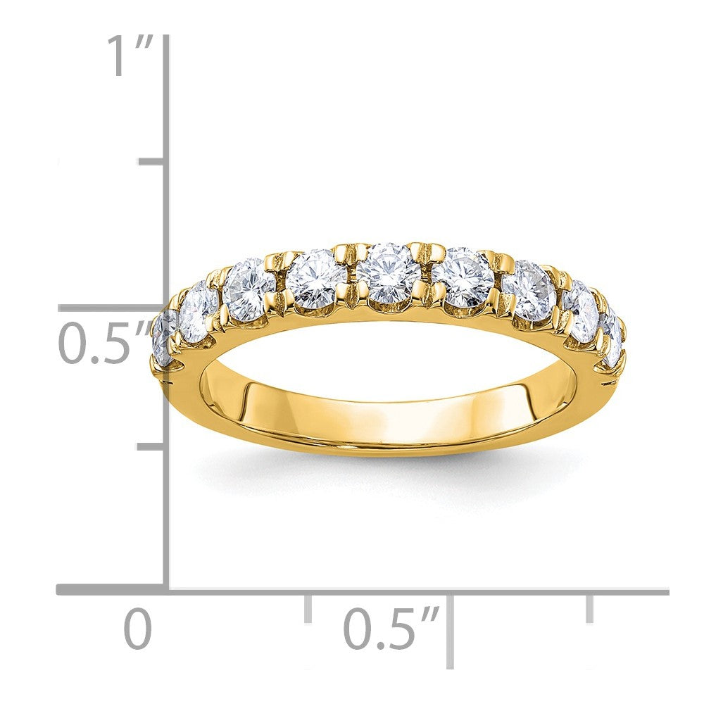 FJC Finejewelers 14 kt Yellow Gold 1/2 ct 9 Stone G H I True Light Moissanite Band 2 mm